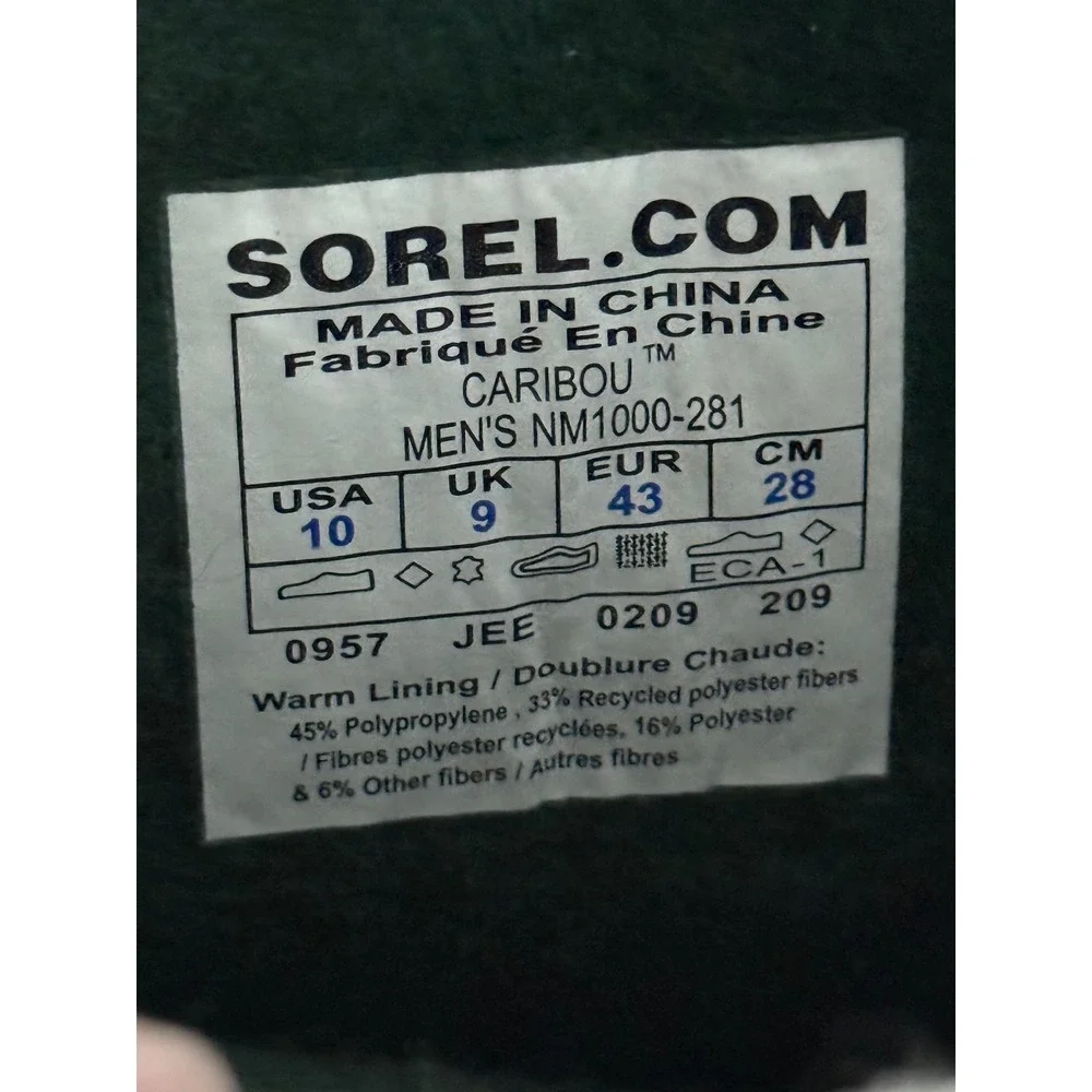 Sorel Caribou Mens Waterproof Winter Snow Boots Buff Tan Black NM1000-281 SZ 10